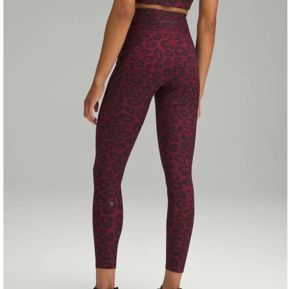 Lululemon lab Everlux Jacquard Training Tight 26" Leopardo Jacquard Pomegranate - Picture 7 of 7
